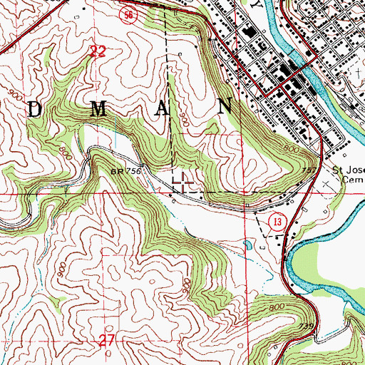 Topographic Map of KADR-AM (Elkader), IA