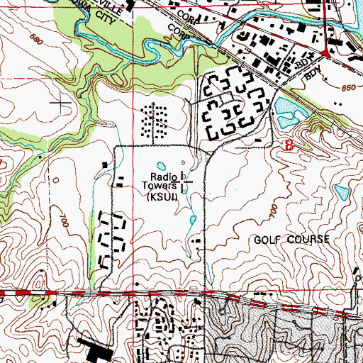 Topographic Map of WSUI-AM (Iowa City), IA