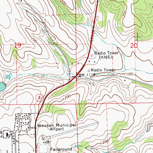 Topographic Map of KNEI-AM (Waukon), IA