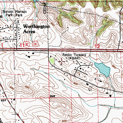 Topographic Map of KHAK-FM (Cedar Rapids), IA