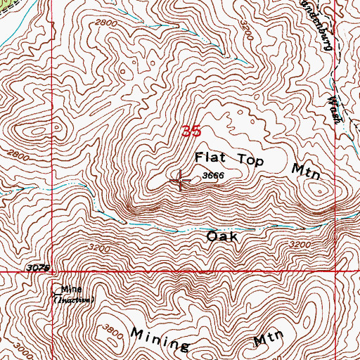 Topographic Map of Flat Top Mountain, AZ