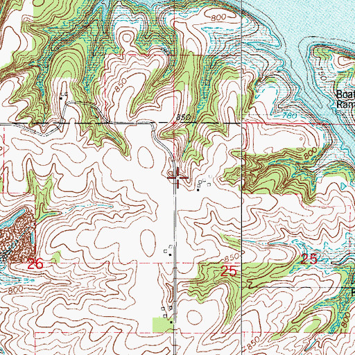Topographic Map of KRLS-FM (Knoxville), IA