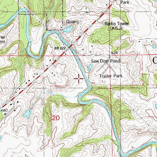 Topographic Map of KILJ-FM (Mount Pleasant), IA
