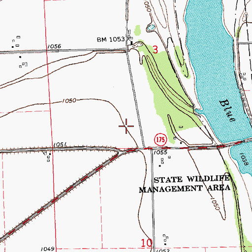 Topographic Map of KOOO-FM (Onawa), IA
