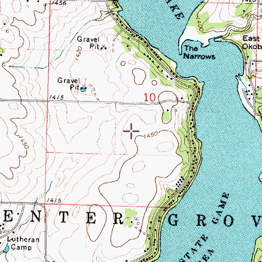 Topographic Map of KUOO-FM (Spirit Lake), IA
