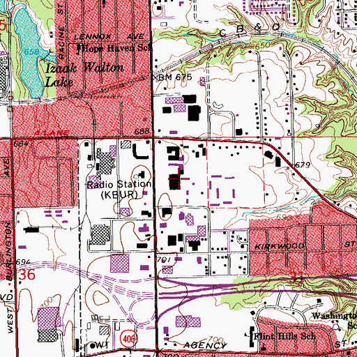 Topographic Map of KJMH-TV (Burlington), IA
