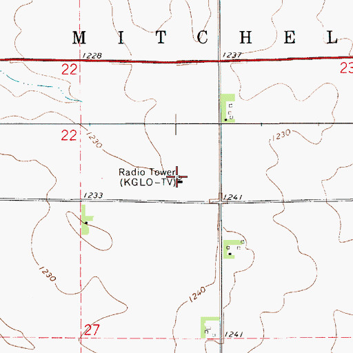 Topographic Map of KYIN-TV (Mason City), IA