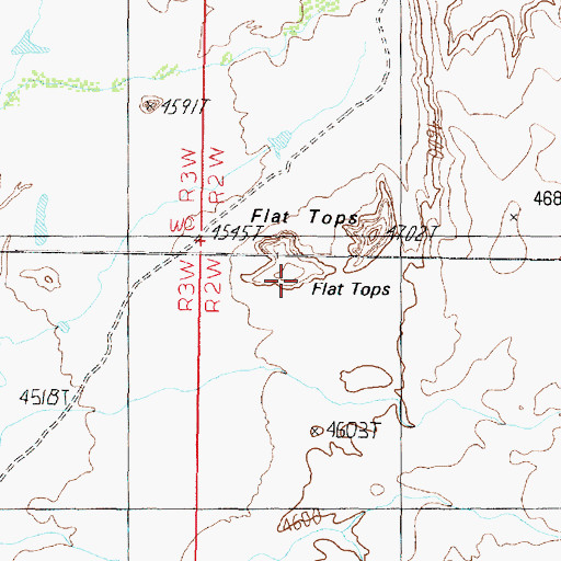 Topographic Map of Flat Tops, AZ