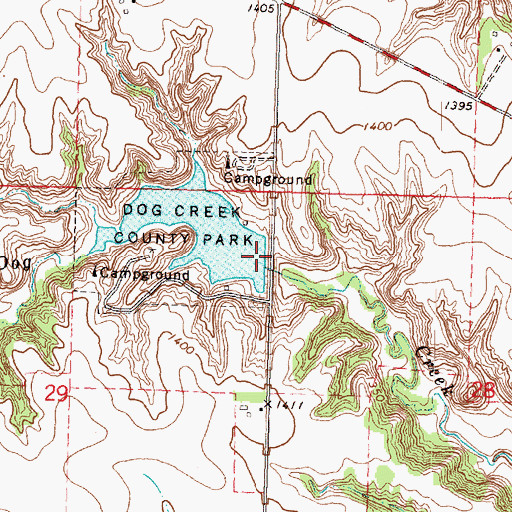 Topographic Map of Dog Creek Dam, IA