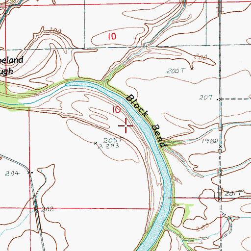 Topographic Map of Block Bend, AR