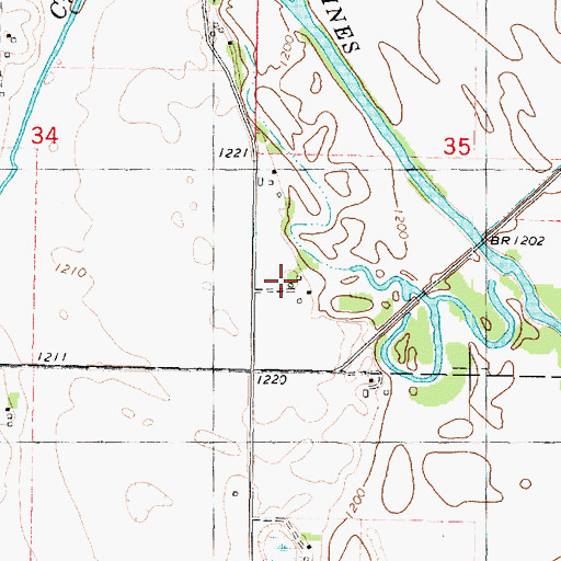 Topographic Map of Great Oak Post Office (historical), IA