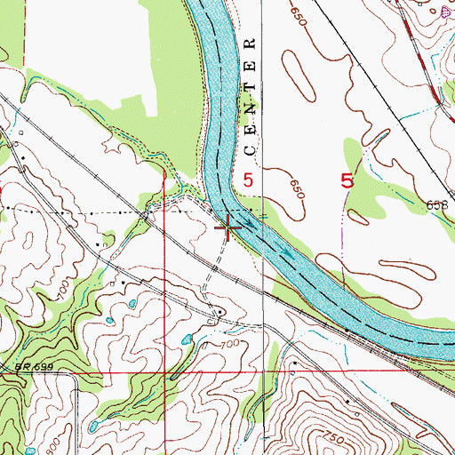 Topographic Map of Shocks Post Office (historical), IA