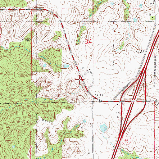 Topographic Map of Kingston, IA
