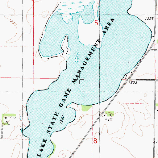 Topographic Map of Five Island Lake State Game Management Area, IA