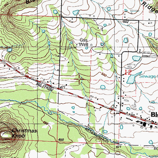 Topographic Map of Bloomer School, AR