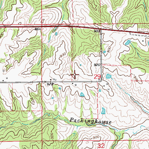 Topographic Map of KLBA-AM (Albia), IA