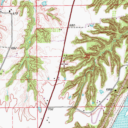 Topographic Map of KBKB-AM (Fort Madison), IA