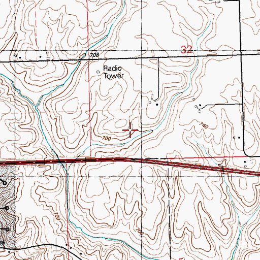 Topographic Map of KQCS-FM (Bettendorf), IA
