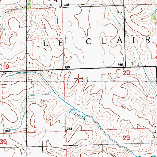 Topographic Map of KMJC-FM (Clinton), IA