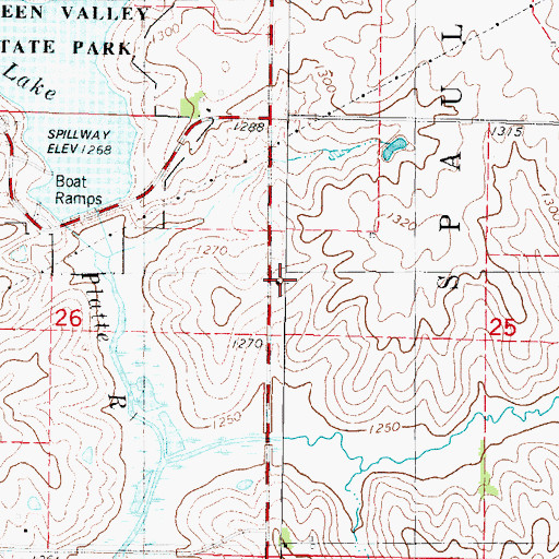 Topographic Map of KITR-FM (Creston), IA