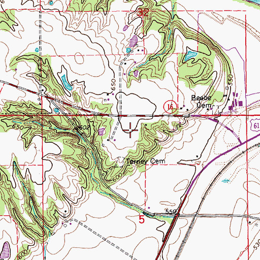 Topographic Map of KBKB-FM (Fort Madison), IA