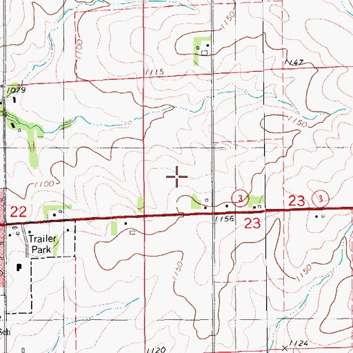 Topographic Map of KOEL-FM (Oelwein), IA