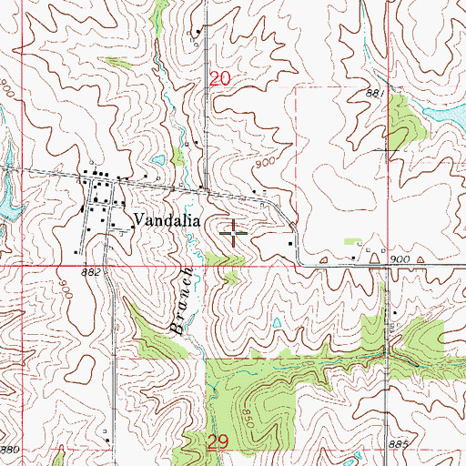 Topographic Map of KDMG-FM (Pella), IA