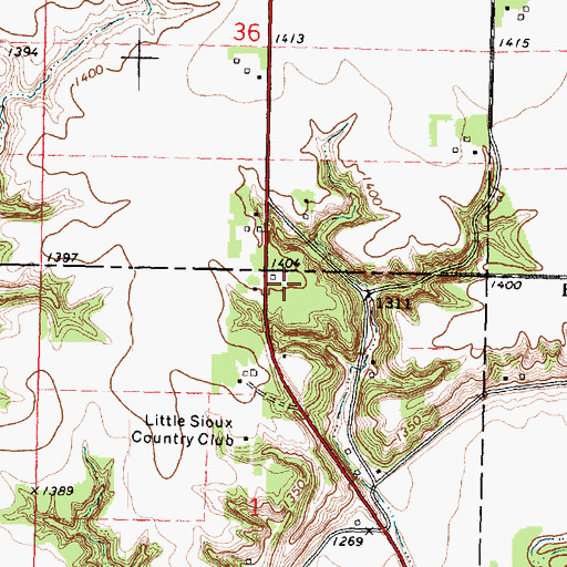 Topographic Map of KTFG-FM (Sioux Rapids), IA