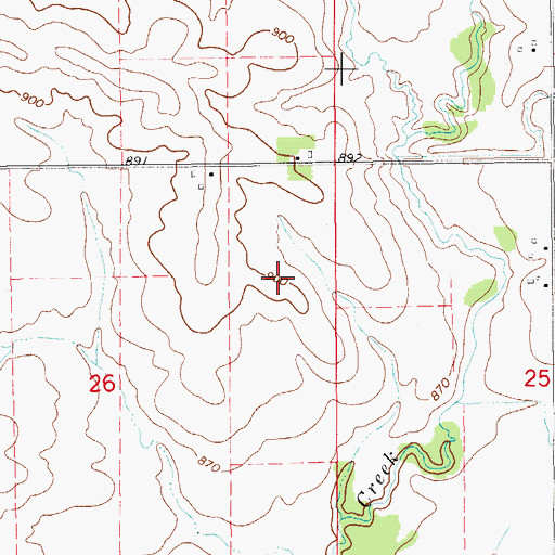 Topographic Map of KOKZ-FM (Waterloo), IA