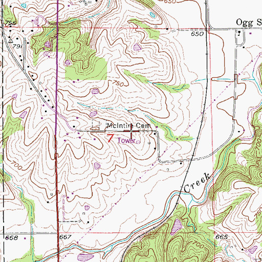 Topographic Map of KOIA-TV (Ottumwa), IA