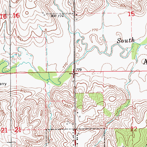 Topographic Map of Township of Adams, IA