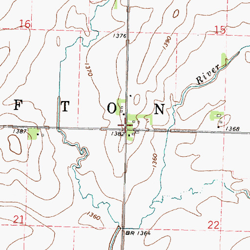 Topographic Map of Township of Afton, IA