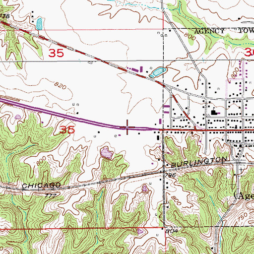 Topographic Map of Township of Agency, IA