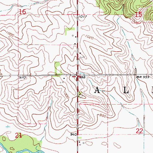 Topographic Map of Township of Albion, IA