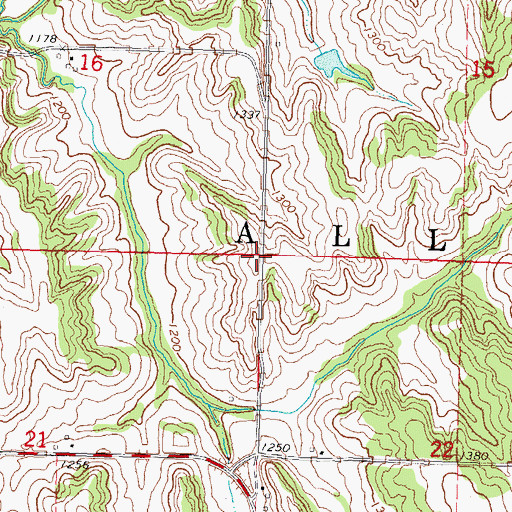 Topographic Map of Township of Allen, IA