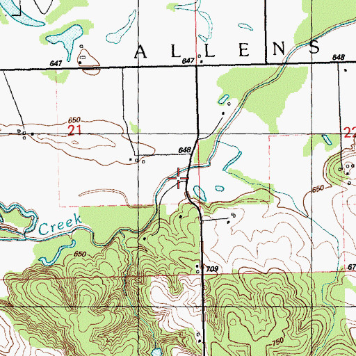 Topographic Map of Township of Allens Grove, IA