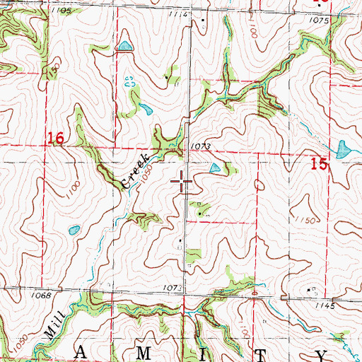 Topographic Map of Township of Amity, IA