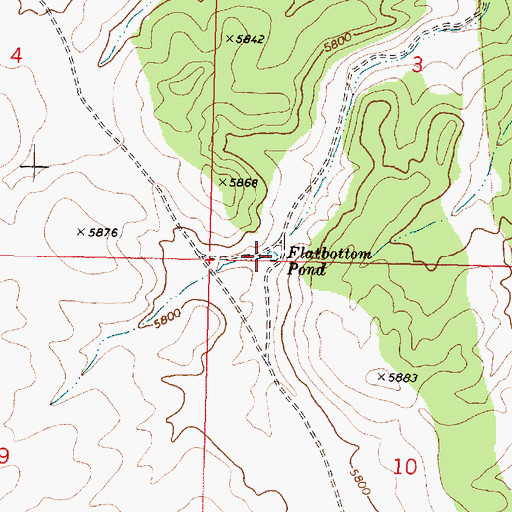 Topographic Map of Flatbottom Pond, AZ