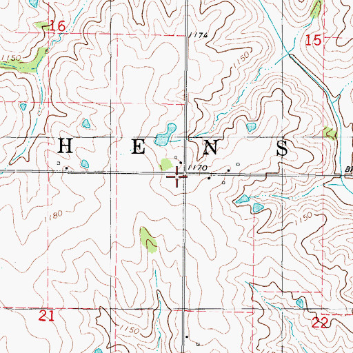 Topographic Map of Township of Athens, IA