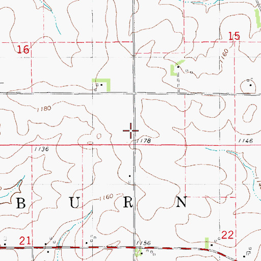 Topographic Map of Township of Auburn, IA
