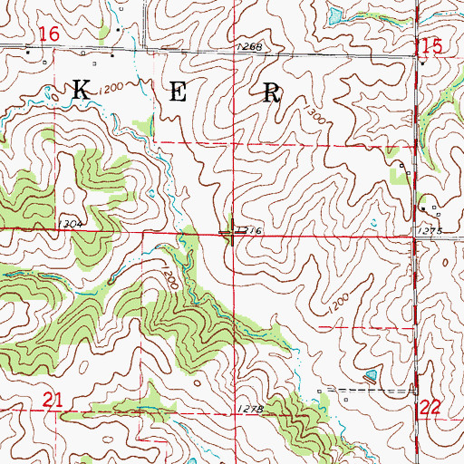 Topographic Map of Township of Baker, IA