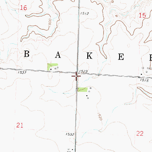 Topographic Map of Township of Baker, IA