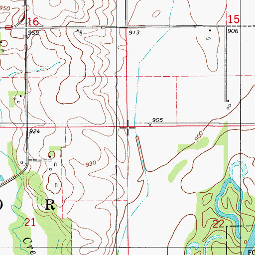 Topographic Map of Township of Bangor, IA