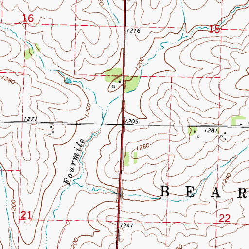 Topographic Map of Township of Bear Grove, IA