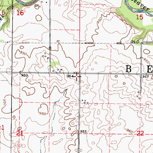 Topographic Map of Township of Beaver, IA