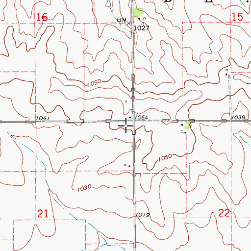 Topographic Map of Township of Beaver, IA