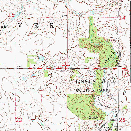 Topographic Map of Township of Beaver, IA