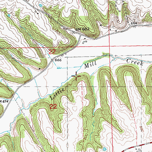 Topographic Map of Township of Bellevue, IA