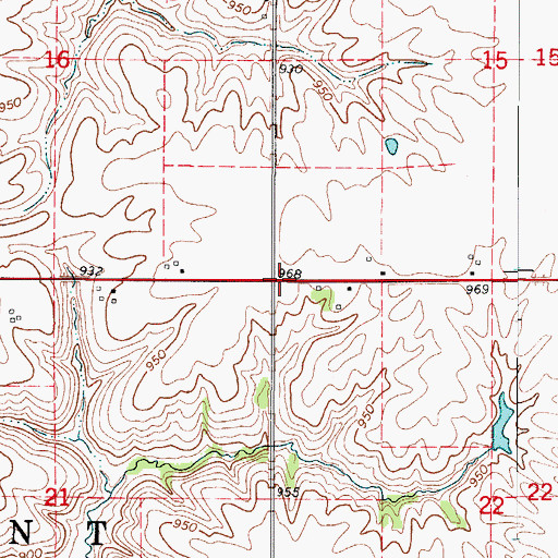 Topographic Map of Township of Belmont, IA