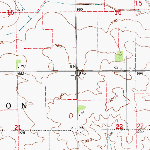 Topographic Map of Township of Bennington, IA